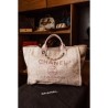 Chanel Canvas Large Deauville Tote Pink