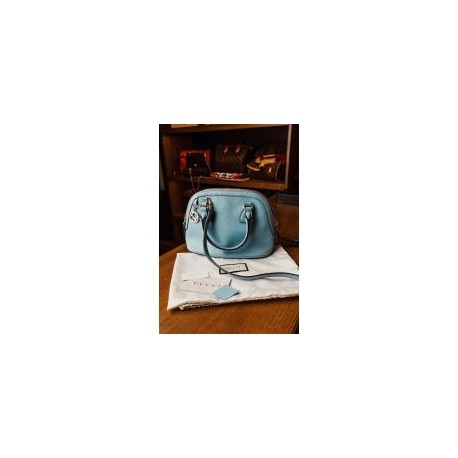 GUCCI GG Charm 2way Shoulder Hand Bag Blue