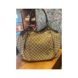 Gucci Sukey GG Canvas Tote Beige 211443