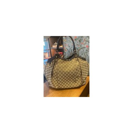 Gucci Sukey GG Canvas Tote Beige 211443