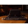 Dolce & Gabbana Black Satin Crystal Chain Bag